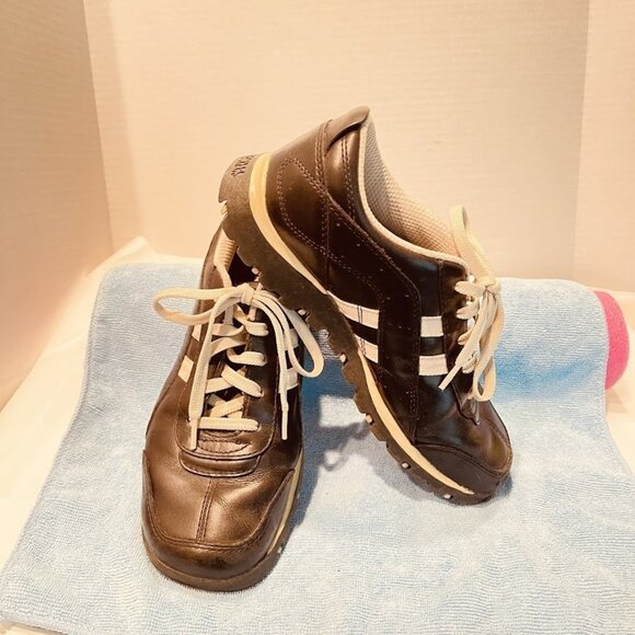 Skechers Shoes Womens Size 7.5 Black Leather Comfort Walking Athletic 45055 Y2K - Picture 2 of 16